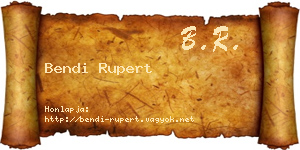 Bendi Rupert névjegykártya